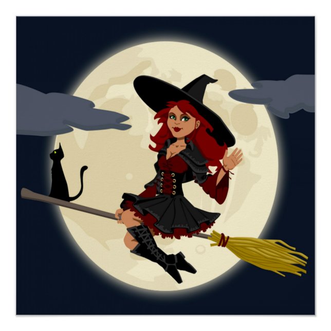 PÓSTER REDHEADED HALLOWEEN WITCH (Anverso)