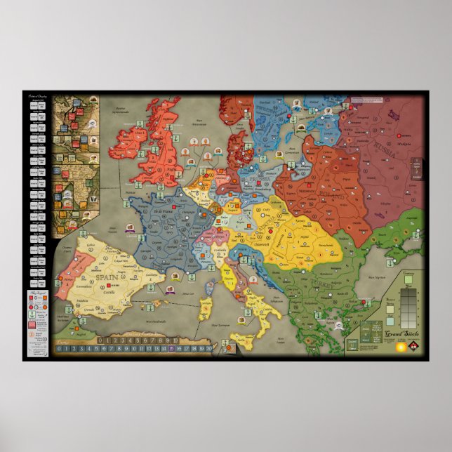 Póster Rediseño del tablero de juegos de Grand Siècle (ve (Frente)