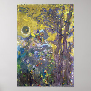 Póster Redon - Árboles sobre un fondo amarillo