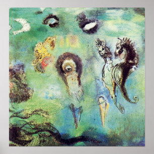 Póster Redon - Caballitos de mar en paisaje submarino 190