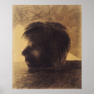 Póster Redon - Cabeza De Orfeo Sobre El Agua O El Místico