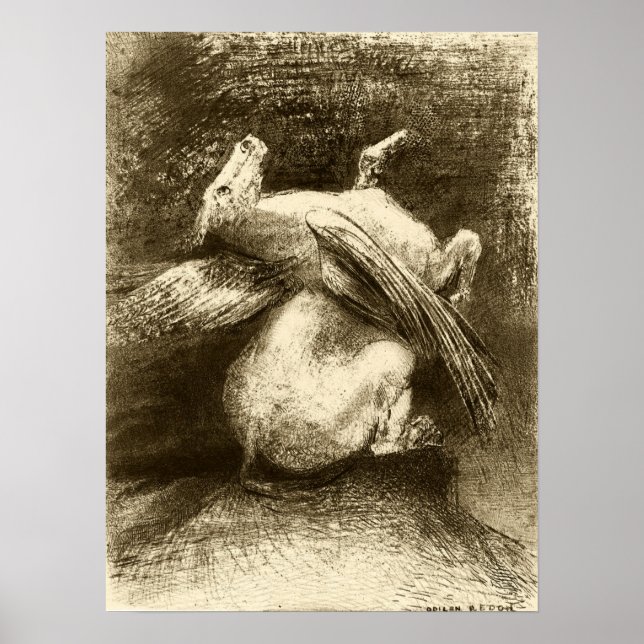 Póster Redon - El ala impotente (espacio negro animal) (Frente)