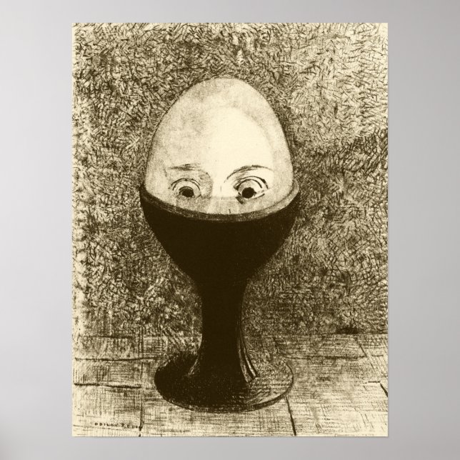 Póster Redon - El Huevo 1885 (Frente)