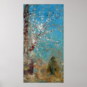 Póster Redon - Figura bajo un árbol floreciente