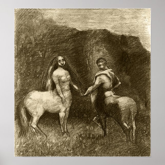 Póster Redon - La Pareja De Centros 1885 (Frente)