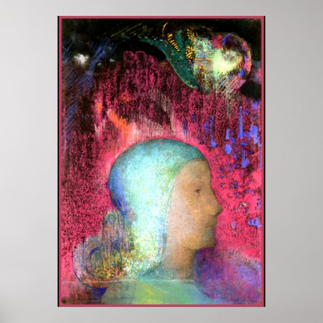Póster Redon - Perfil sobre los significados rojos (Frente)
