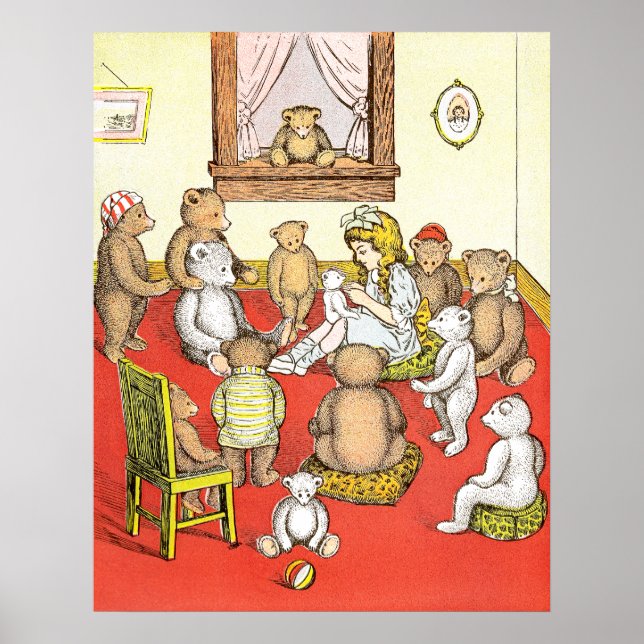 Póster Redondeo de osos de Teddy (Frente)