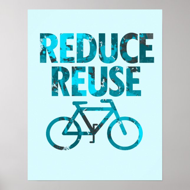 Póster Reduce Reuse Bicycle (Frente)