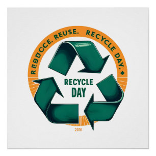 Póster Reduce Reuse Recycle Eco Tee