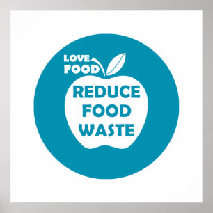 Póster Reducir el desperdicio de alimentos reciclaje ecol