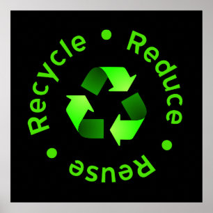 Póster Reducir el Poster de reciclaje de reutilización