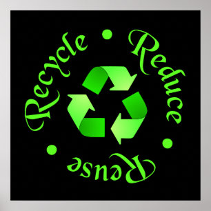 Póster Reducir el Poster de reciclaje de reutilización