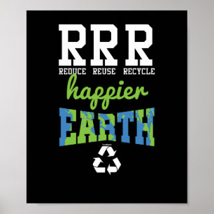 Póster Reducir el reciclaje de reutilización