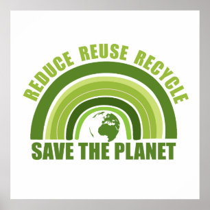 Póster Reducir el reciclaje de reutilización
