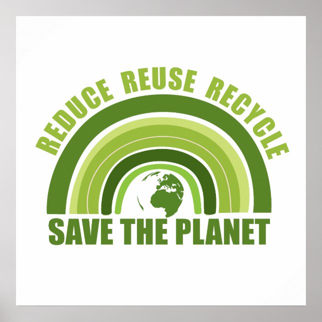 Póster Reducir el reciclaje de reutilización (Frente)