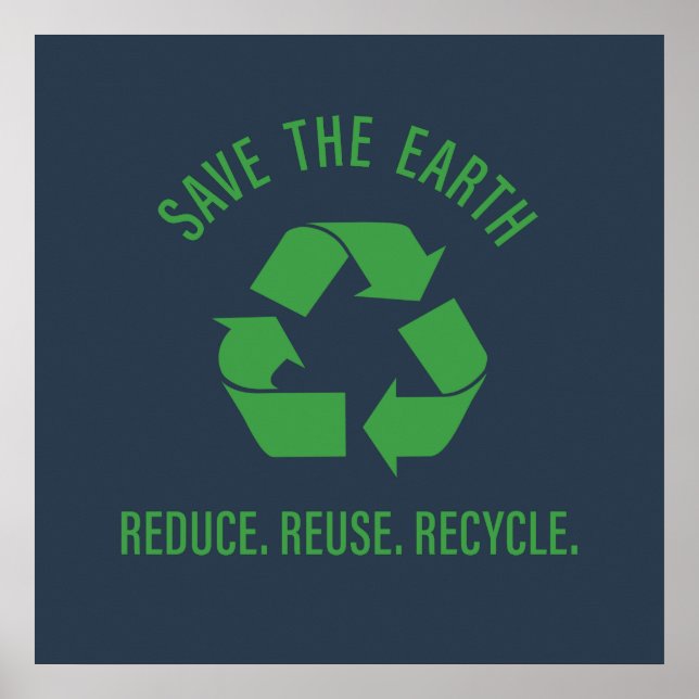 Póster reducir el reciclaje de reutilización (Frente)
