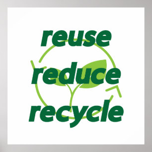 Póster Reducir el reciclaje de reutilización