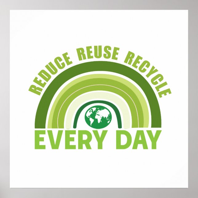 Póster Reducir el reciclaje de reutilización (Frente)