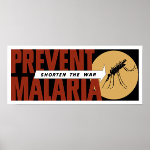 Póster Reducir La Guerra — Prevenir La Malaria