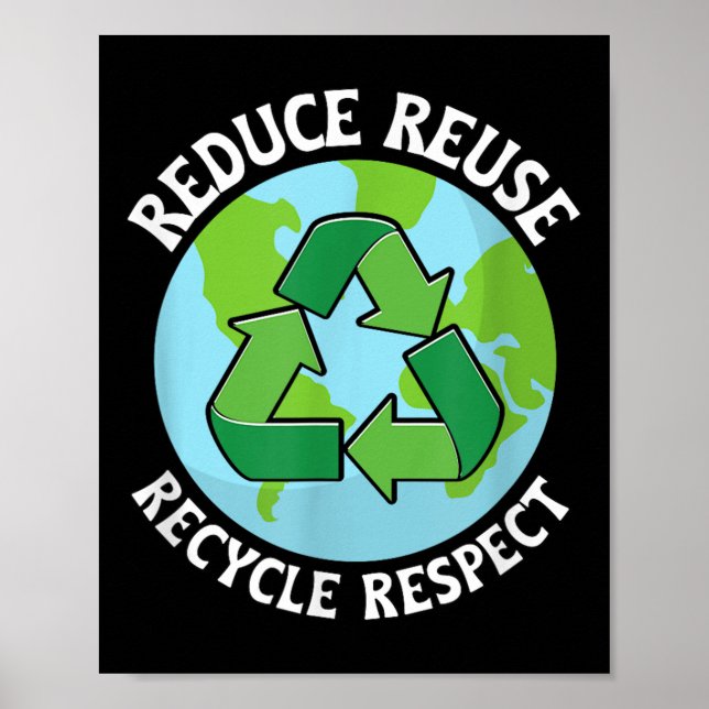 Póster Reducir la protección del medio ambiente de recicl (Frente)