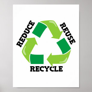 Póster Reducir la reutilización reciclar madre naturaleza