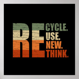 Póster Reducir la reutilización reconsiderar repensar