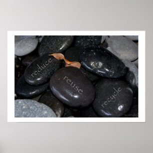 Póster reducir las rocas de reutilización