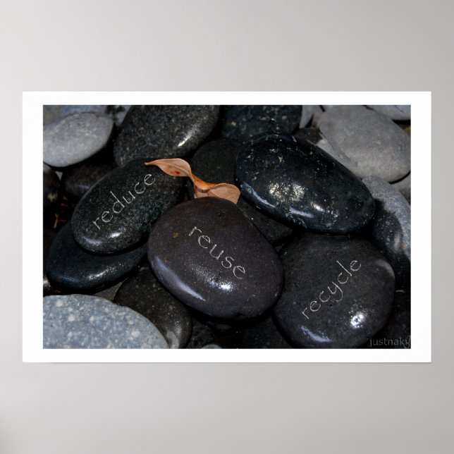 Póster reducir las rocas de reutilización (Frente)