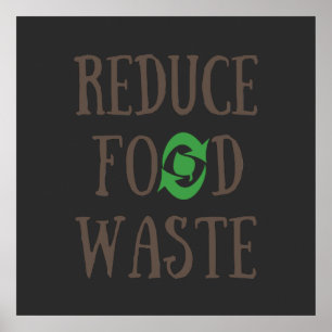 Póster Reducir reciclaje de residuos de alimentos ecológi