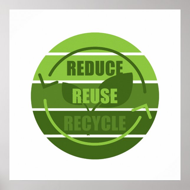 Póster Reducir reutilizar reciclar (Frente)