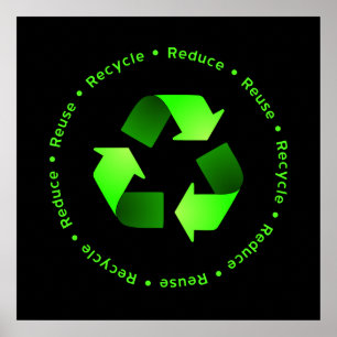 Póster Reducir, reutilizar, reciclar Poster