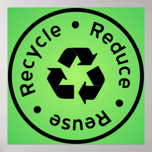 Póster Reducir, reutilizar, reciclar Poster