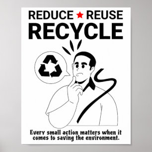 Póster Reducir, reutilizar, reciclar _ Protección ambient