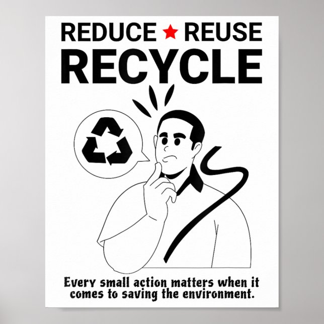 Póster Reducir, reutilizar, reciclar _ Protección ambient (Frente)