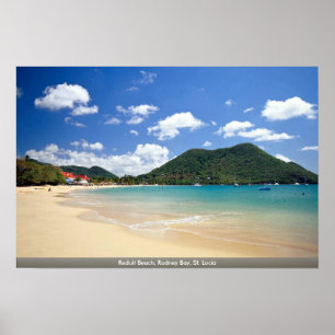 Póster Reduit Beach, Rodney Bay, Santa Lucía