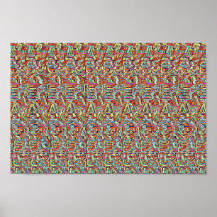 Póster REDUNDAND MESSAGE - Dual hidden picture stereogram