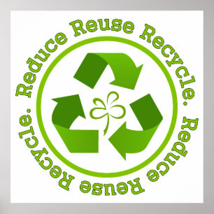 Póster Reduzca la reutilización reciclan