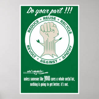 Póster Reduzca, reutilice, recicle