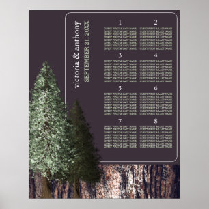 Póster Redwoods & Bark, plan de mesa de Bodas rusos