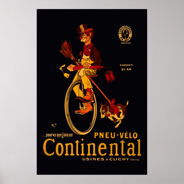 Póster Reedición en bicicleta continental 36 x 24 Poster (Frente)