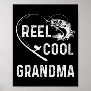 Póster Reel Guay Abuela Retro Pescador Amante Para Las Ma
