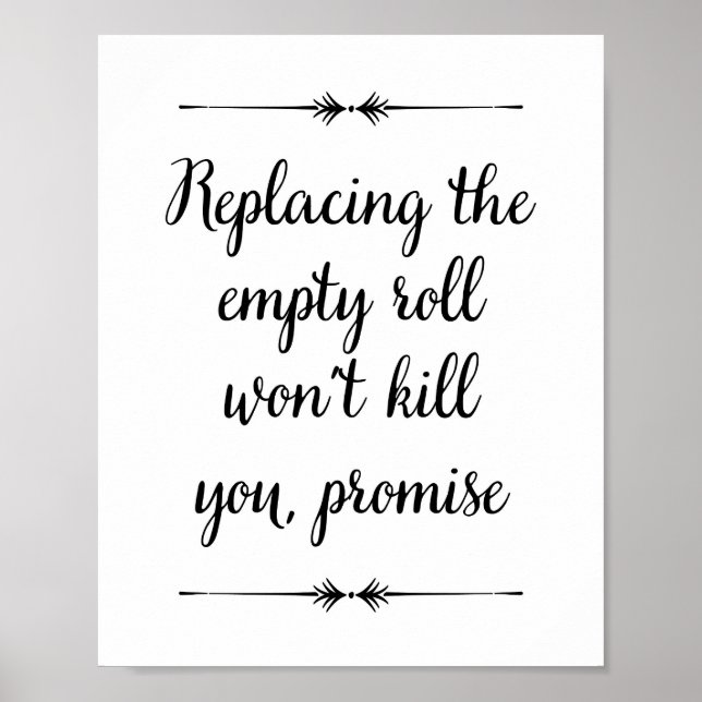 Póster Reemplazar el rollo vacío no te matará en el graci (Frente)
