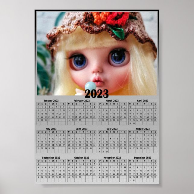 Póster Reemplazar la foto por su calendario (Frente)