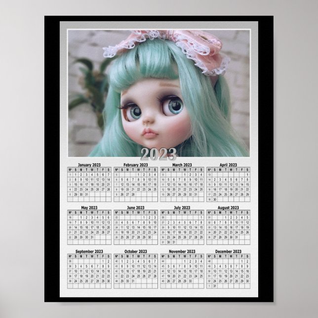 Póster Reemplazar la foto por su calendario (Frente)