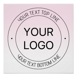 Póster Reemplazo de logotipo fácil y texto editable rosa