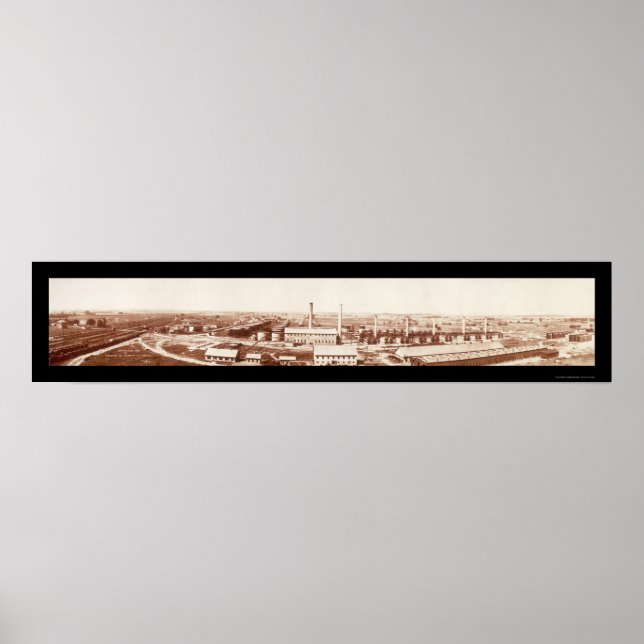 Póster Refinería del río Wood Foto 1908 (Frente)