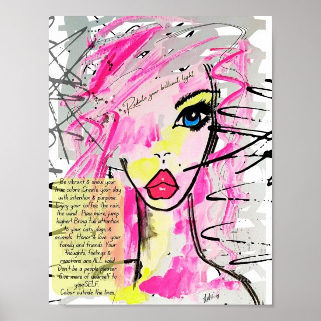 Póster Refleja su brillante dama Inspiradora de luz (Frente)