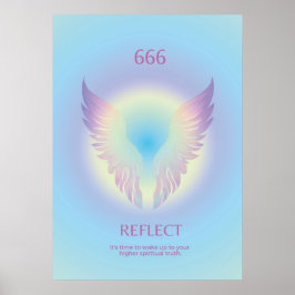 Póster Reflejo de Angel Number Aura 666