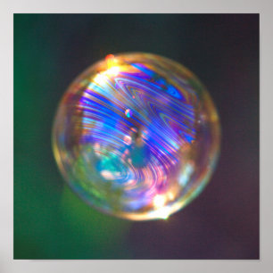 Póster Reflejo de burbujas flotantes