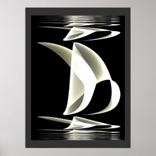 Póster Reflejo de estilo blanco y negro poster 2
